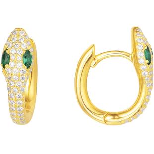 APM Monaco绿宝石灵蛇小巧耳环女简约轻奢耳饰送人生日新年礼物