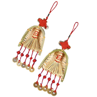 过年乔迁之喜扫把簸箕挂件装饰门把手结挂饰搬家入户门新居布置品