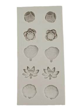 小清新古风荷花荷叶莲蓬翻糖模具