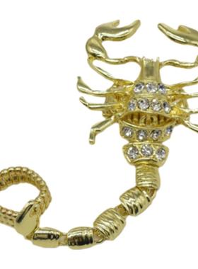 夸张个性设计蝎子闪钻ins戒指