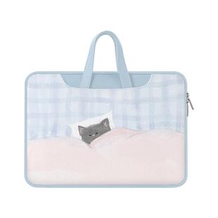 苏雅酣睡猫咪笔记本电脑包手提适用于华为matebook14寸保护套苹果macbookair女士联想小新16寸华硕戴尔收纳包