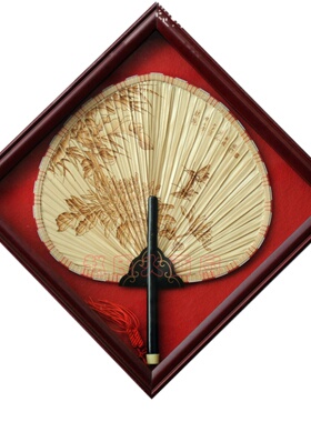 广东江门新会特产火画扇 新会葵扇工艺品 装饰挂扇礼盒 《秋艳》
