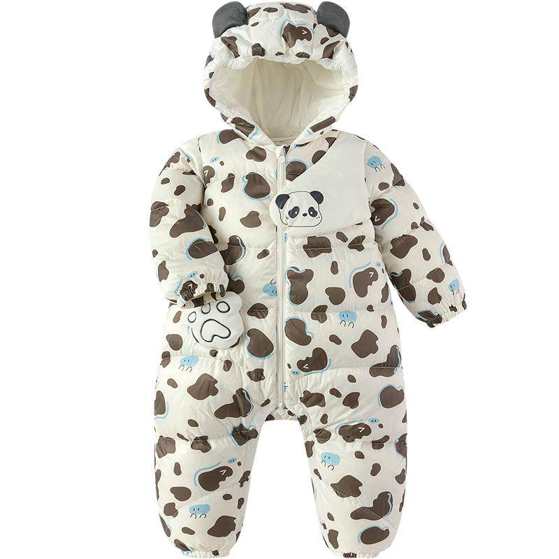 巴拉巴拉balaOne婴儿羽绒服连体衣冬季宝宝哈衣爬服2025新款轻薄