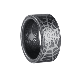 狩猎-古法扳指钛钢宽戒指男复古拇指中古欧美蜘蛛古着不掉色指环