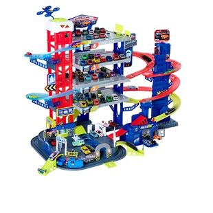 美捷轮Majorette警署追捕中心大型轨道滑行停车场儿童拼接玩具男