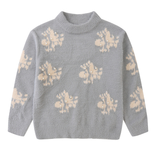 女童毛衣2025新款洋气时髦中大童女孩仿貂绒针织衫儿童打底衫外穿