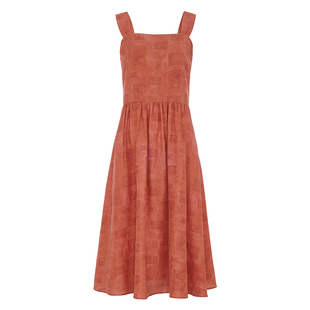 花木深新中式吊带连衣裙显瘦高端轻奢桑蚕丝红色真丝裙子夏季女装