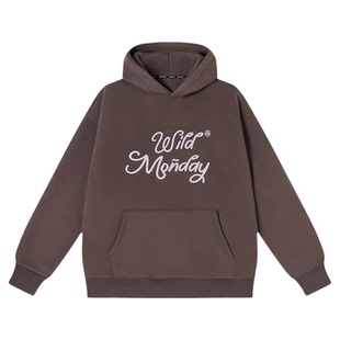 吕小虎ACTUP 冬季加绒加厚长袖卫衣男刺绣帽衫上休闲情侣连帽上衣