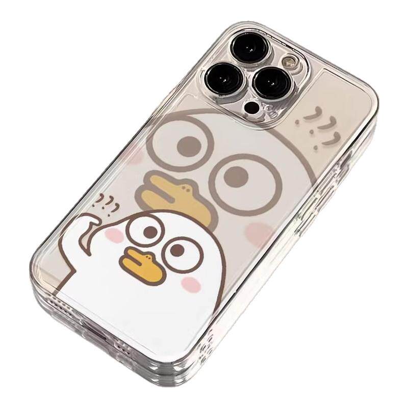 问号小刘鸭适用苹果17Promax手机壳IPHONE15PLUS卡通14可爱13超火7/8全包x/xs/xsmax透明红米note15pro+