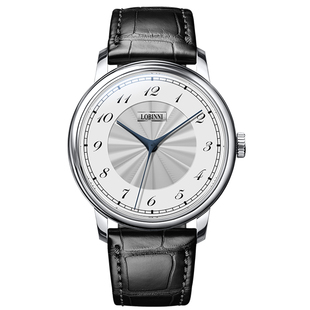 罗宾尼官方正品新款鱼骨针男士手表机械表简约商务全自动品牌防水