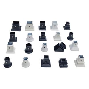 铁艺楼梯扶手立柱围护栏杆外侧挂斜坡室内外摇头铝底座安组装配件