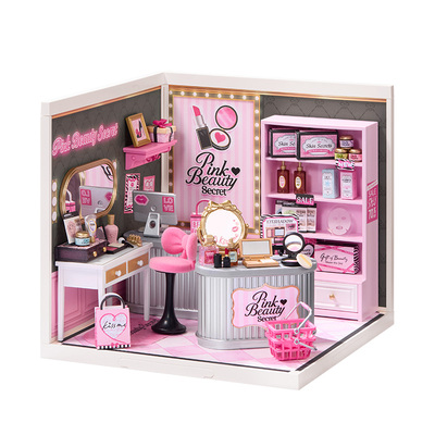 rolife若来超级世界异色美妆店积木拼装玩具diy小屋儿童生日礼物