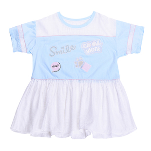 猫咪威尼斯夏甜美运动风宽松刺绣网眼透视中长款裙摆球服短袖T恤