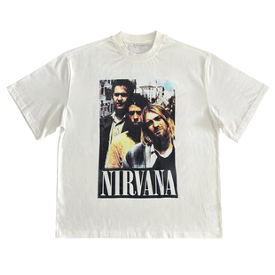 Nirvana Grunge摇滚乐队vintage古着哥特风hiphop潮牌纯棉短袖T恤