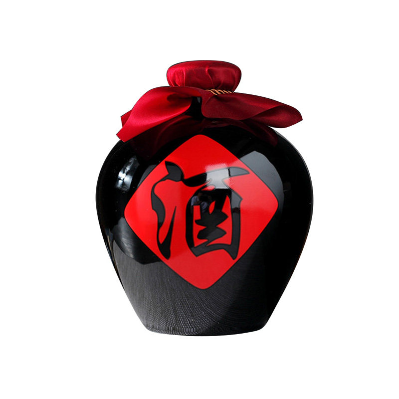 1斤2斤5斤3斤黑色乌金釉小口陶瓷密封酒壶酒瓶空酒具10斤酒坛子