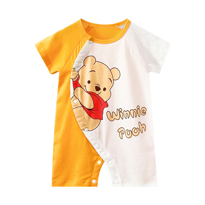 迪士尼disney婴幼儿连体衣新生儿爬服纯棉短袖超萌小月龄外出哈衣