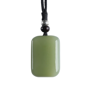 正品原创和田玉平安无事牌吊坠男女项链挂坠青玉石佩方牌子挂件