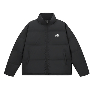conklab 雾面PU皮白鸭绒立领羽绒服男轻薄保暖外套情侣面包服潮牌