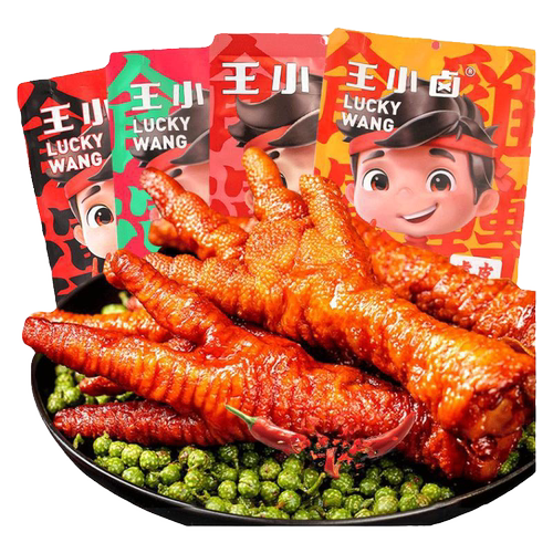 王小卤虎皮凤爪香辣卤香味网红即食鸡爪子熟食秒脱骨解馋追剧零食