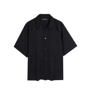 【猫耳领口】REBELTOREBEL 提花肌理感水波纹/异形树脂纽扣衬衫