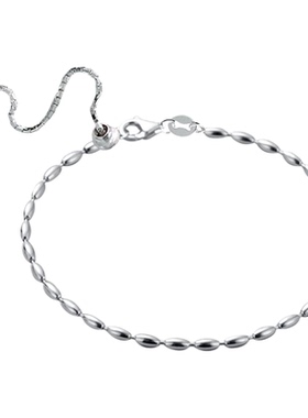 皇家莎莎S925银小米粒手链女款简约百搭素链手腕串珠手环手饰