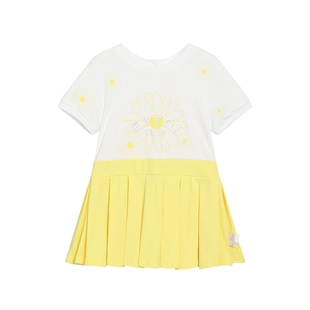 【100纯棉】ETTOI爱多娃女童百褶连衣裙多巴胺运动风裙子夏季新款