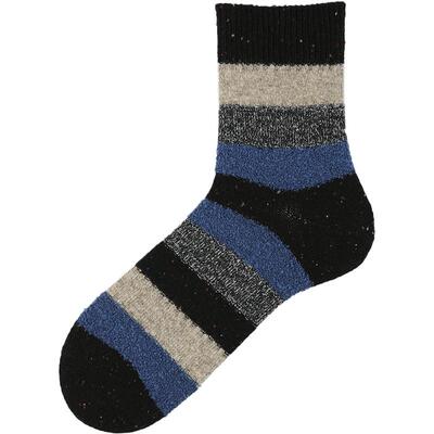 Tabio条纹袜子男含羊毛透气高弹