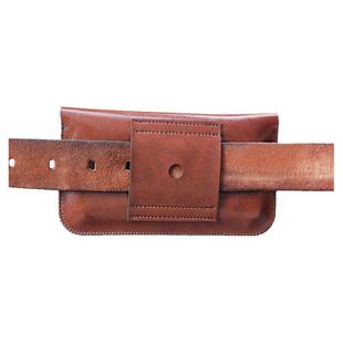 结实男士穿皮带腰包横款双层包袋手机皮套超薄耐用户外挂腰双机包