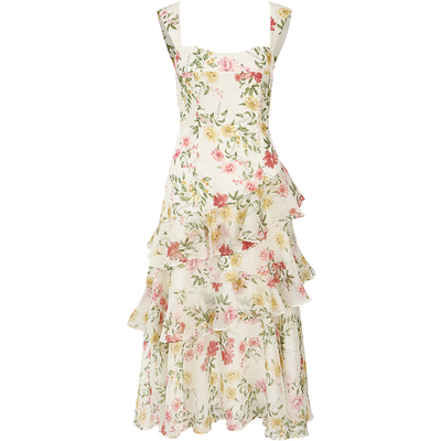 从那以后法式碎花裙夏海边度假裙