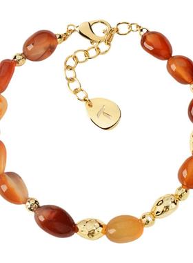 Tender Society夏日胶囊系列贝壳锤纹串珠手链红玛瑙手链