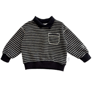 男童POLO衫加绒卫衣冬季2025潮款宝宝洋气薄绒上衣儿童加厚打底衫