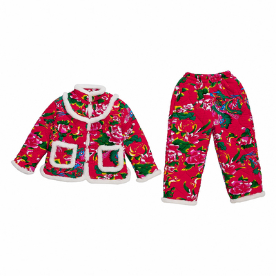 女童东北大花袄冬季儿童棉袄套装