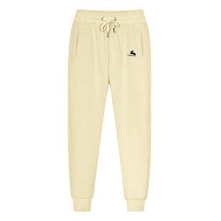 米色裤子女2024新款春秋装全棉薄款长裤宽松束脚加绒运动休闲卫裤