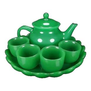 玉石茶杯茶壶酒具养身家用办公送礼超值的古典琉璃玉功夫茶具套装