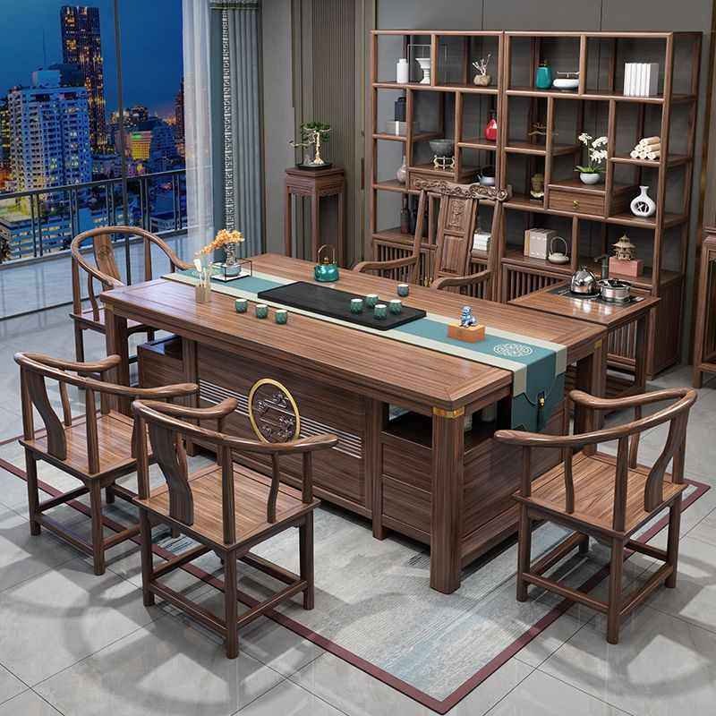 新中式实木茶桌椅组合客厅桌子泡茶台办公室茶几一整套家用茶桌