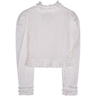 落落狷介白色法式衬衫2025新款女秋冬设计感小众长袖上衣内搭套头