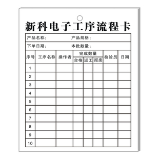 【电子厂工序流程卡】制造厂生产工艺流转卡片车间物料流动标识卡