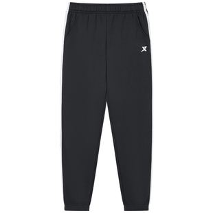 特步童装儿童条纹加绒长裤2025秋冬新款男童运动裤中大童保暖裤子