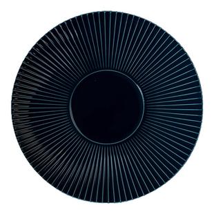 德化白瓷久光北欧风餐厅釉下彩牛排盘日式简约意面沙拉盘子竖纹盘