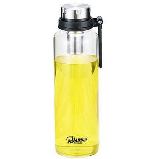 玻璃杯男超大容量水杯2000ML大号家用便携耐高温茶水分离泡茶杯子