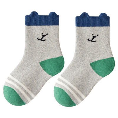 caramella儿童秋冬袜子男童袜子纯棉毛圈保暖棉袜男孩宝宝中筒袜