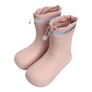 细细条 时尚休闲亲子水筒靴四季通用ins潮创意防水抽绳束口雨鞋女