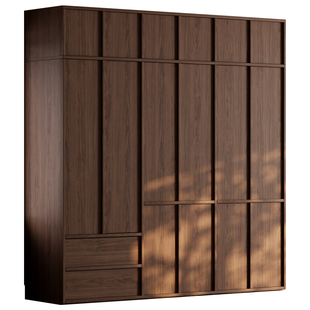 国补中古风全实木衣柜家用卧室收纳储物柜定制骨骼线设计储物衣橱