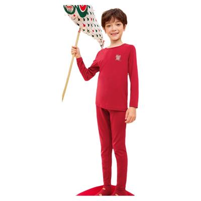 巴拉巴拉男童秋衣秋裤本命年红色