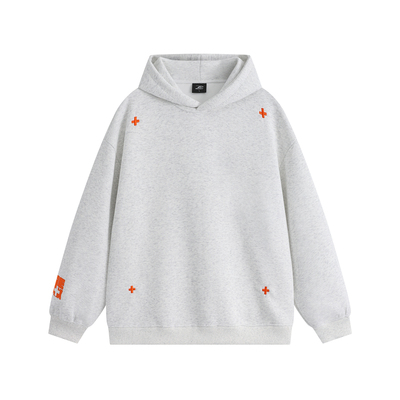 GKKRT潮牌十字刺绣加绒连帽卫衣