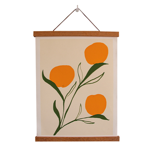 实木磁铁挂轴杆a4海报框挂墙画夹挂画木夹磁性画芯夹卷轴挂历相框