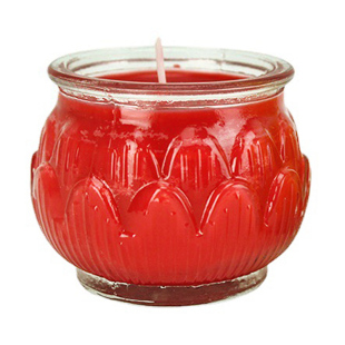 自在园酥油灯24小时1天平口莲花灯供佛玻璃莲花蜡烛家用无烟无味