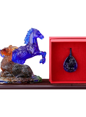 正品宋韶光吉祥物2026集雅轩宋大师马年宋绍光琉璃摆件属马羊喜合