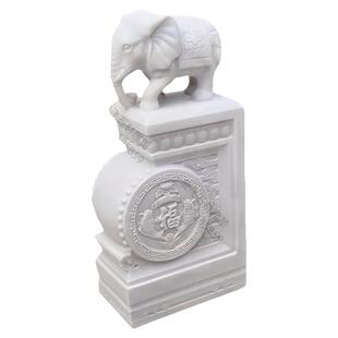 精品汉白玉石雕门墩抱鼓石一对大象石鼓貔貅麒麟门当庭院门口摆件