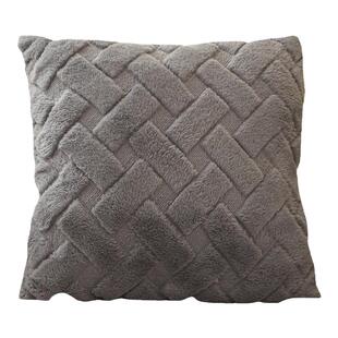 毛绒飘窗抱枕沙发客厅靠背靠垫靠枕条形格轻奢高级感抱枕套不含芯